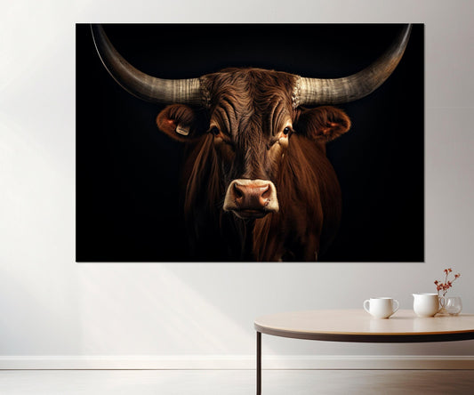Texas Longhorn Painting - Framed Canvas Print | Modern Farmhouse Wall Art