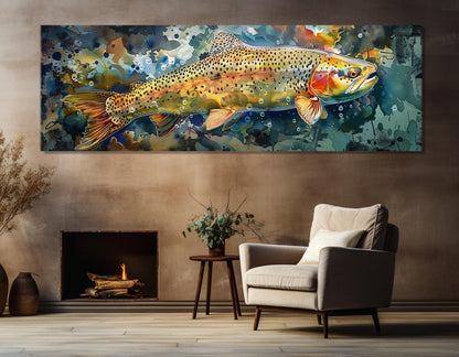 Rainbow Trout Canvas Print – Framed Fishing Wall Art, Gallery Wrapped Cotton Canvas