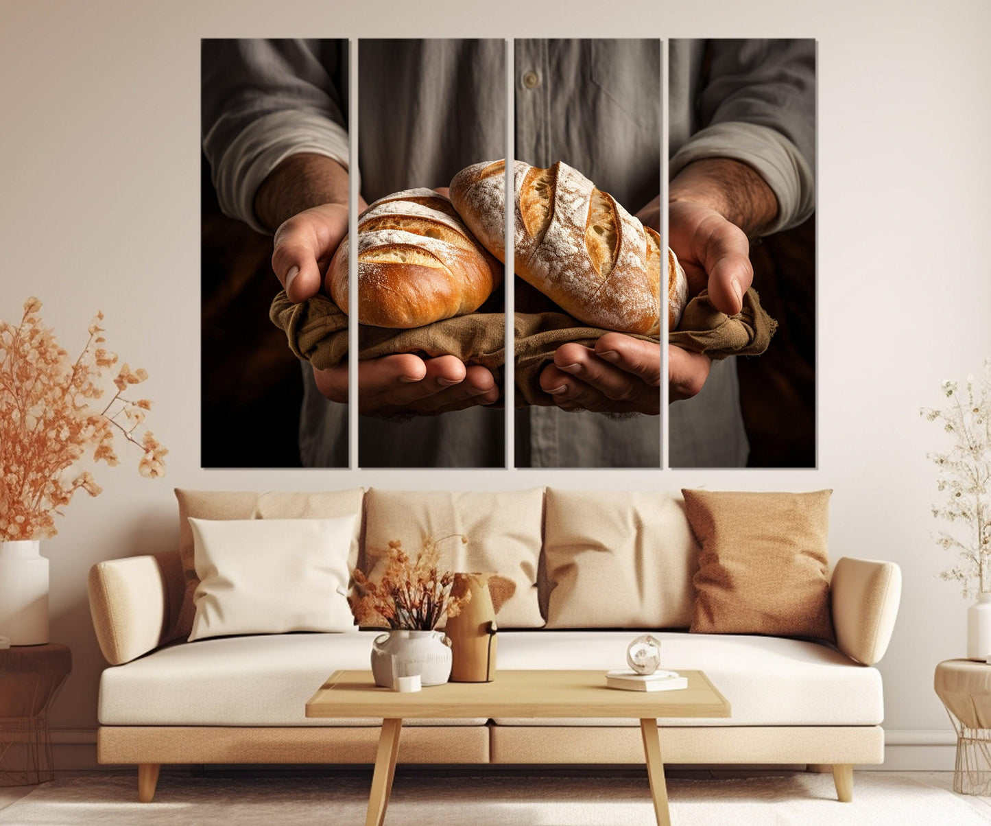 Bread Canvas Print – Bakery Wall Art | Framed Canvas Print Ready to Hang