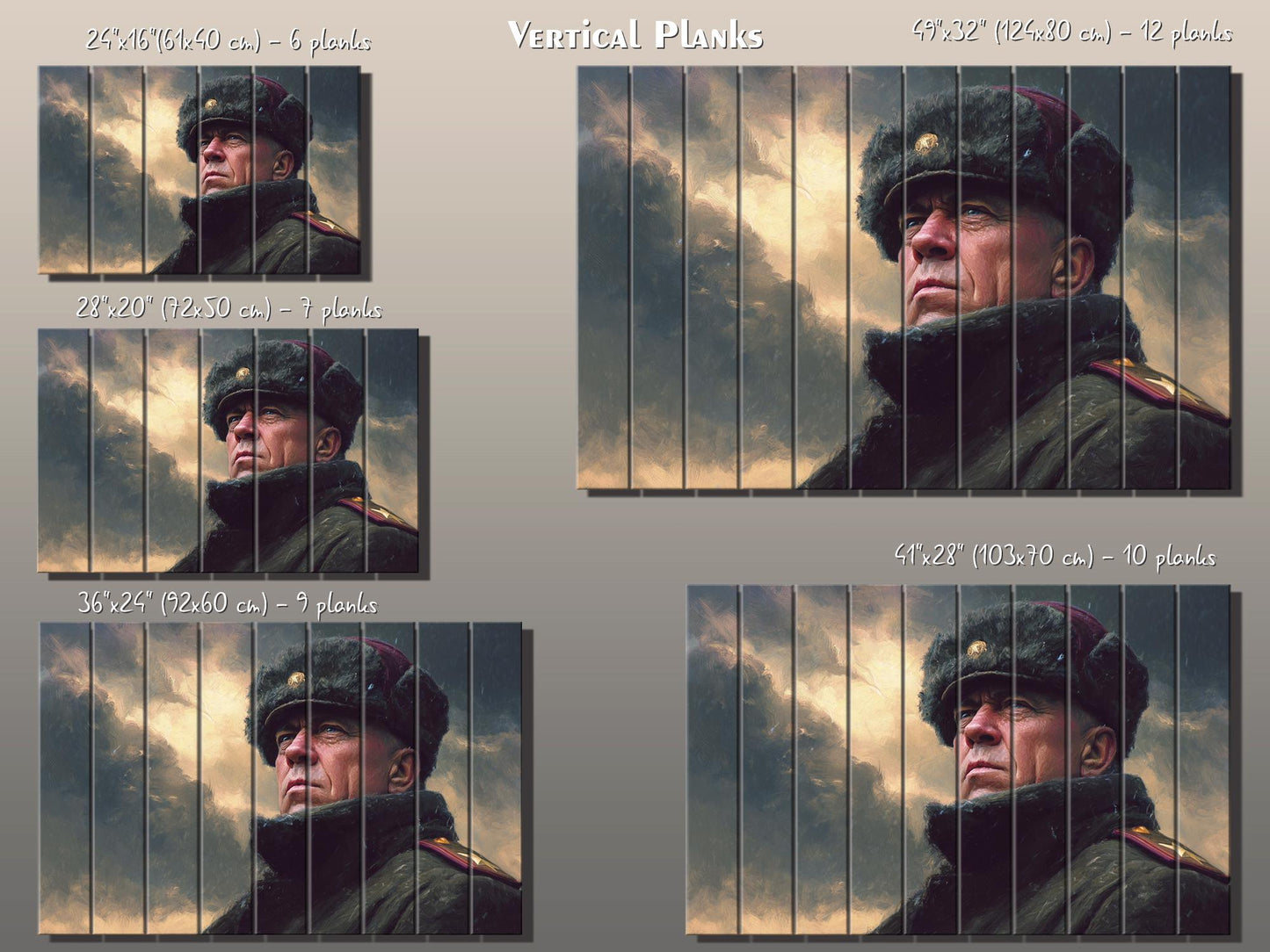 Georgy Zhukov WW2 Print on Wood