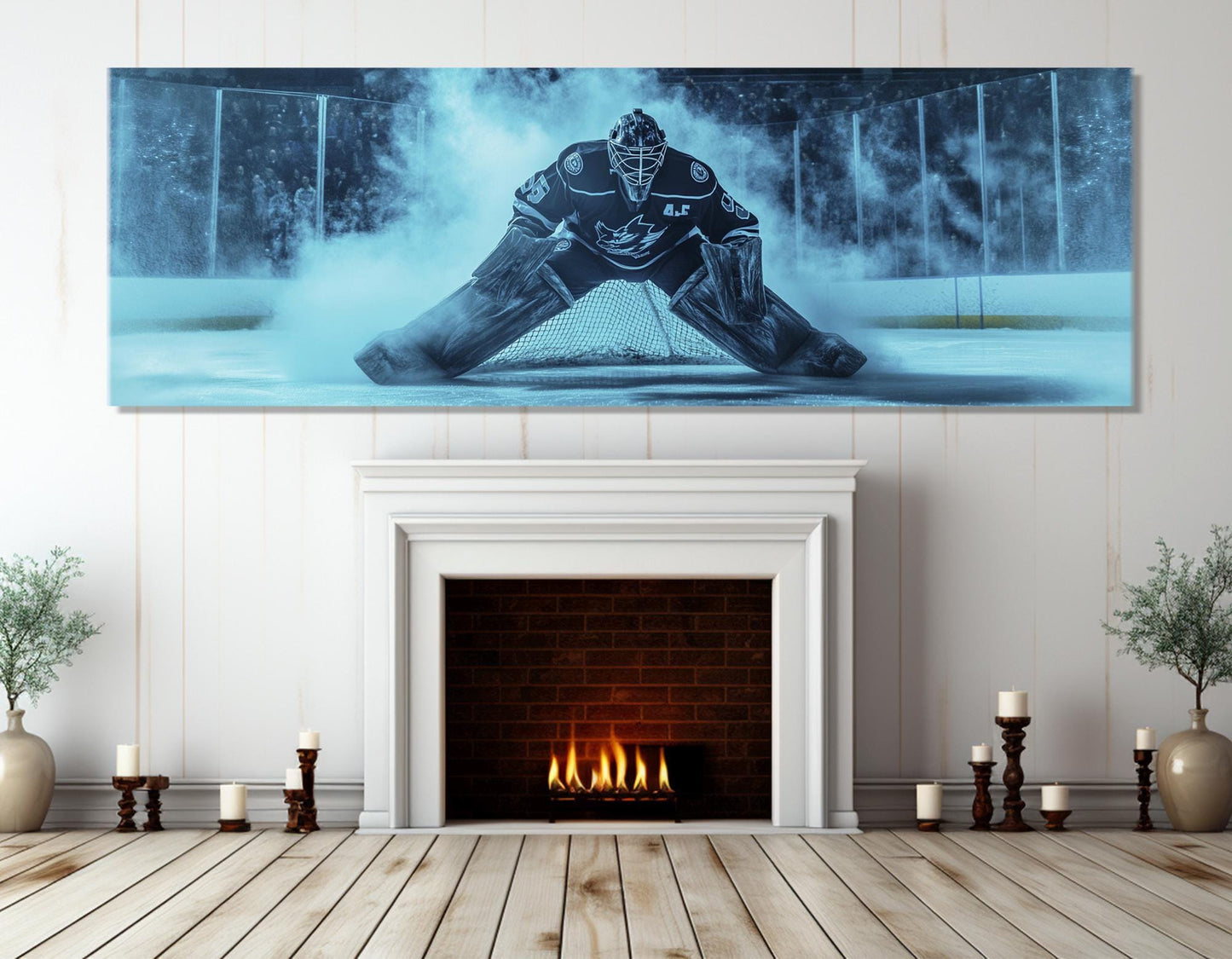 Ice Hockey Wall Art – Abstract Hockey Canvas Print | Ready to Hang Sports Decor