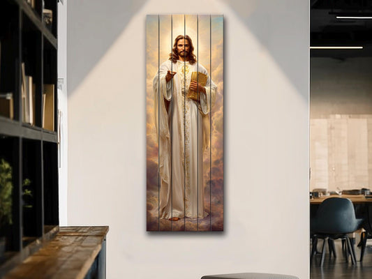 Jesus Christ Wall Art – Sacred Wood Print | Christian Wall Decor on Linden Wood
