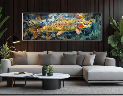 Rainbow Trout Canvas Print – Framed Fishing Wall Art, Gallery Wrapped Cotton Canvas
