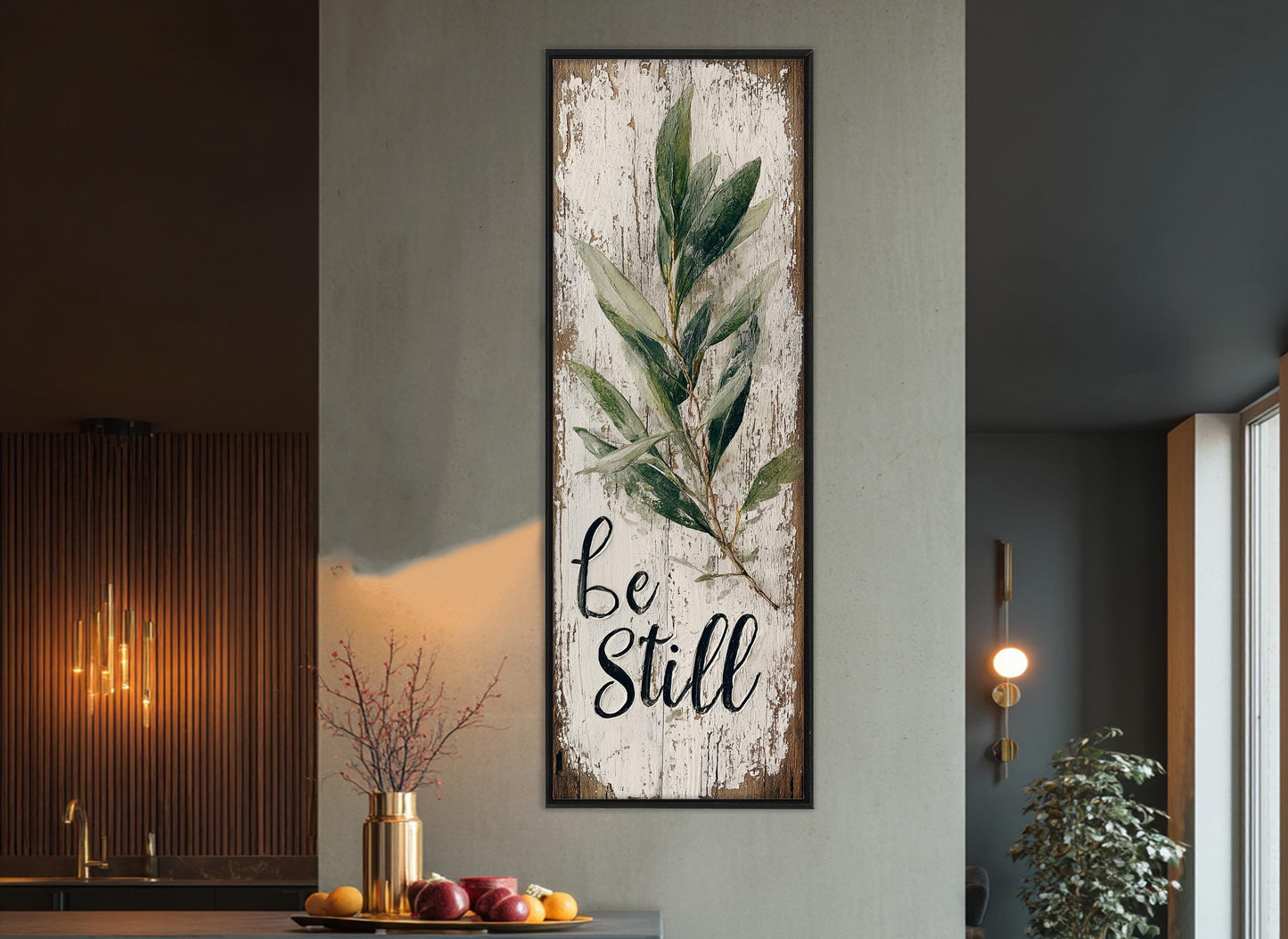 Rustic Canvas Print – Framed Canvas Art | Be Still Wall Decor Ready to Hang