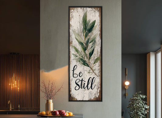 Rustic Canvas Print – Framed Canvas Art | Be Still Wall Decor Ready to Hang