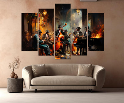 Jazz Band Canvas Print – Vintage Jazz Wall Art | Framed & Ready to Hang