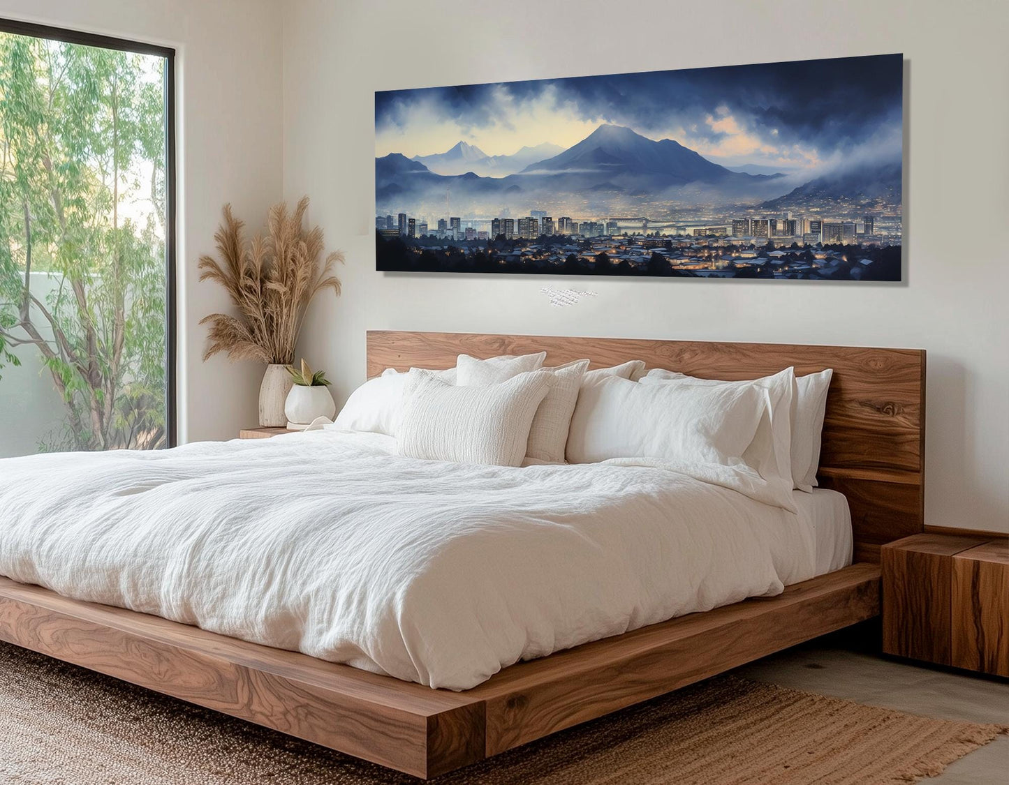 Misty Quito Canvas Print – Abstract Quito Skyline Painting | Framed & Ready to Hang