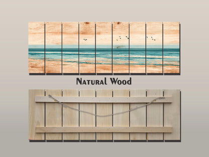 Coastal Wall Art – Pelican Art Print on UV Printed Wood for Beach House Decor