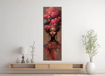 African Woman Portrait Canvas – Framed Canvas Print | Tribal Wall Art, Ready to Hang