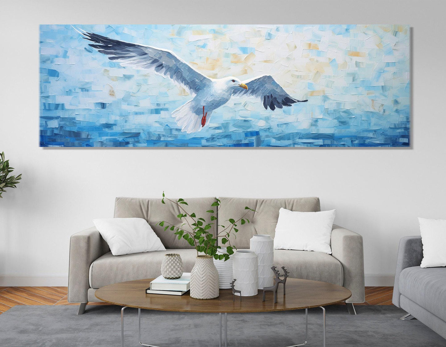 Seagull Canvas Print – Large Wall Art | Ready to Hang Coastal Bird Decor