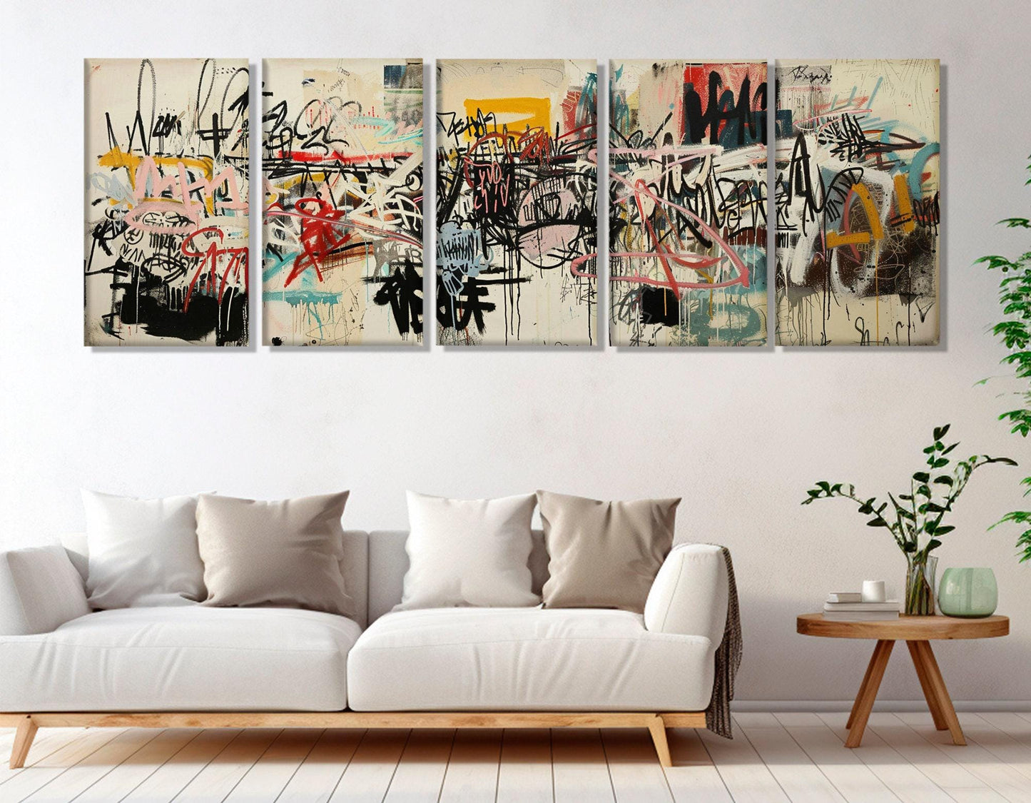 Abstract Graffiti Canvas Art – Large Vibrant Street Art on Cotton Canvas Print