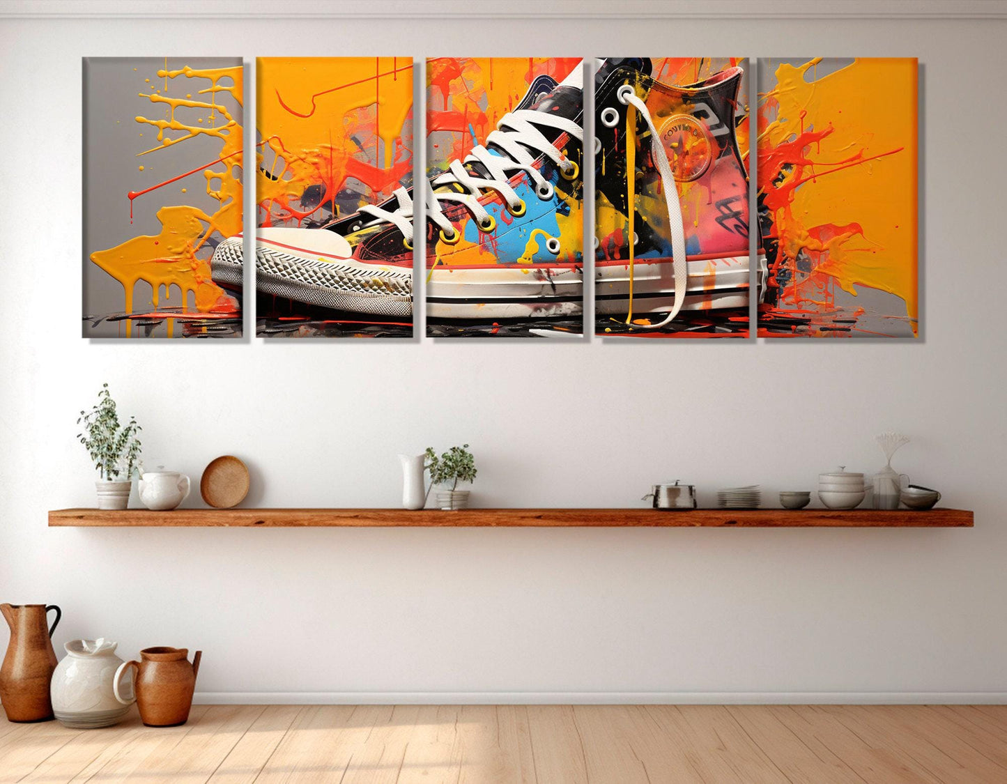 Abstract Graffiti Wall Art – Sneaker Canvas Print | Framed Canvas Art Ready to Hang