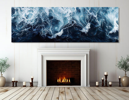 Deep Blue Ocean Canvas – Large Sea Painting | Framed Canvas Print, Ready to Hang