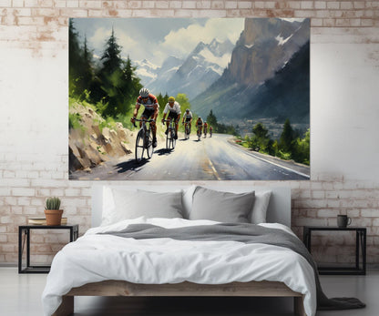 Cycling Canvas Print – Abstract Velo Sport Painting | Ready To Hang Framed Art