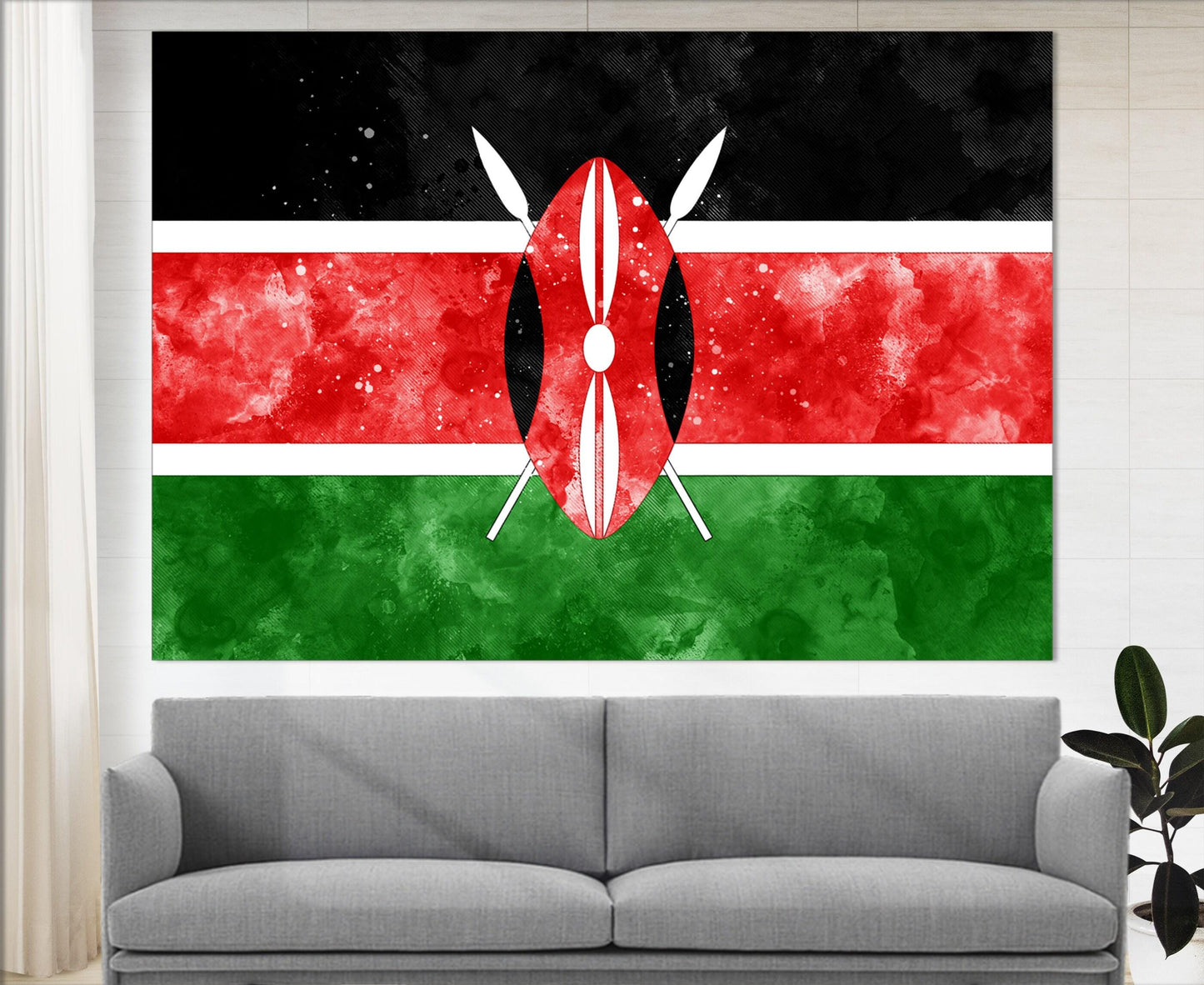Kenya Flag Canvas | Ready to Hang Cotton Canvas Print - Framed Wall Art