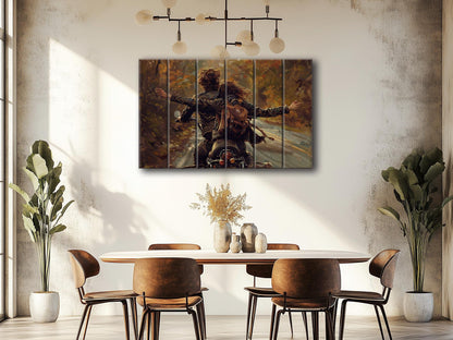 Wood Wall Art - Happy Couple on Bike Print on Natural Wood, Love Wall Art, Traveler Gift, Romantic Painting, Biker Gift, Travel Wall Art