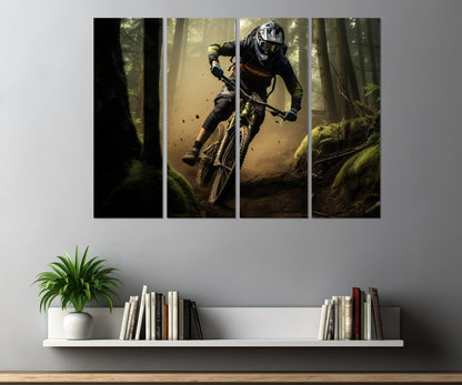 Mountain Bike Canvas Print - Downhill Bike Poster | Velo Sport Wall Art Framed