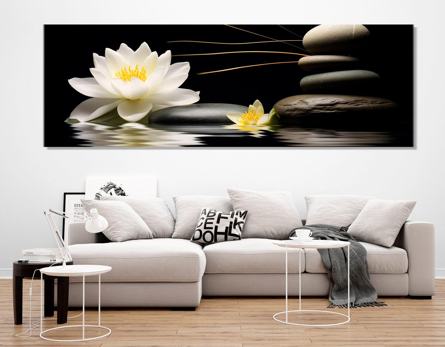 White Lily Canvas Print – Spa Wall Art | Framed Floral Painting, Ready to Hang