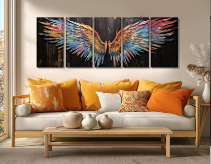 Angel Wings Canvas Print - Colorful Wall Art | Framed & Ready to Hang