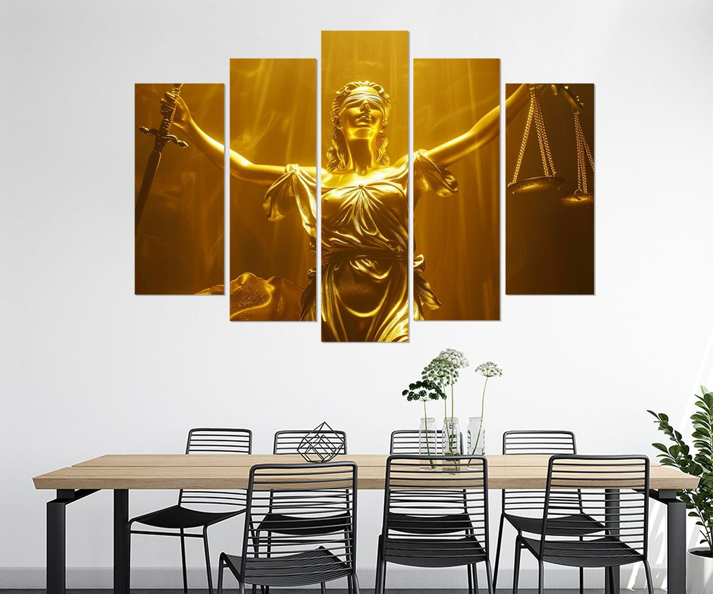 Lady Justice Canvas Print, Justice Wall Art, Lawyer Gift, Attorney Gift, Lawyer Office Wall Decor, Judge Gift, Framed and Ready to Hang