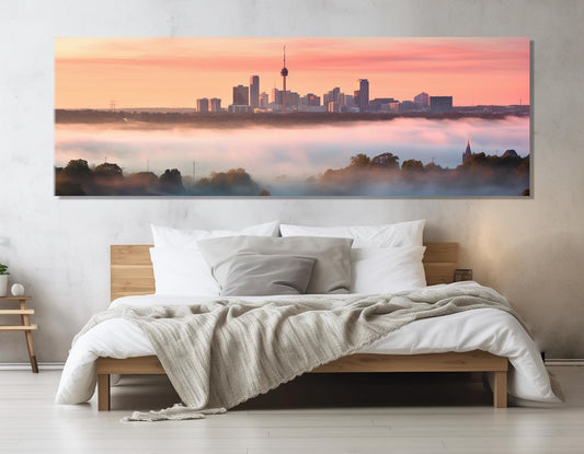 San Antonio Canvas Print – Large Sunset Painting | Abstract Cityscape Wall Art