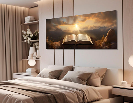 Holy Bible Canvas Print – Framed Bible Art | Ready to Hang Religious Wall Decor
