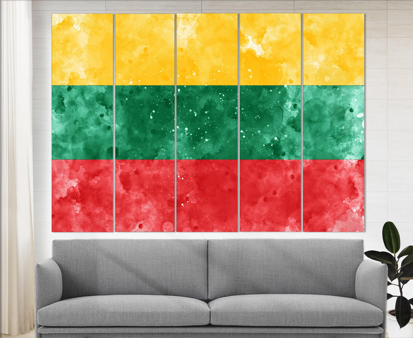 Lithuania Flag Canvas - Framed Lithuania Print | Ready to Hang Cotton Canvas Wall Art