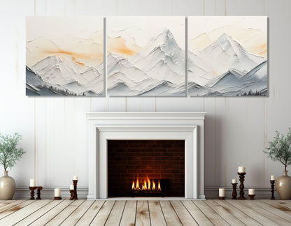 Mountains Canvas Print - Soft Tones Painting | Framed Contemporary Wall Art, Gallery Wrapped Canvas