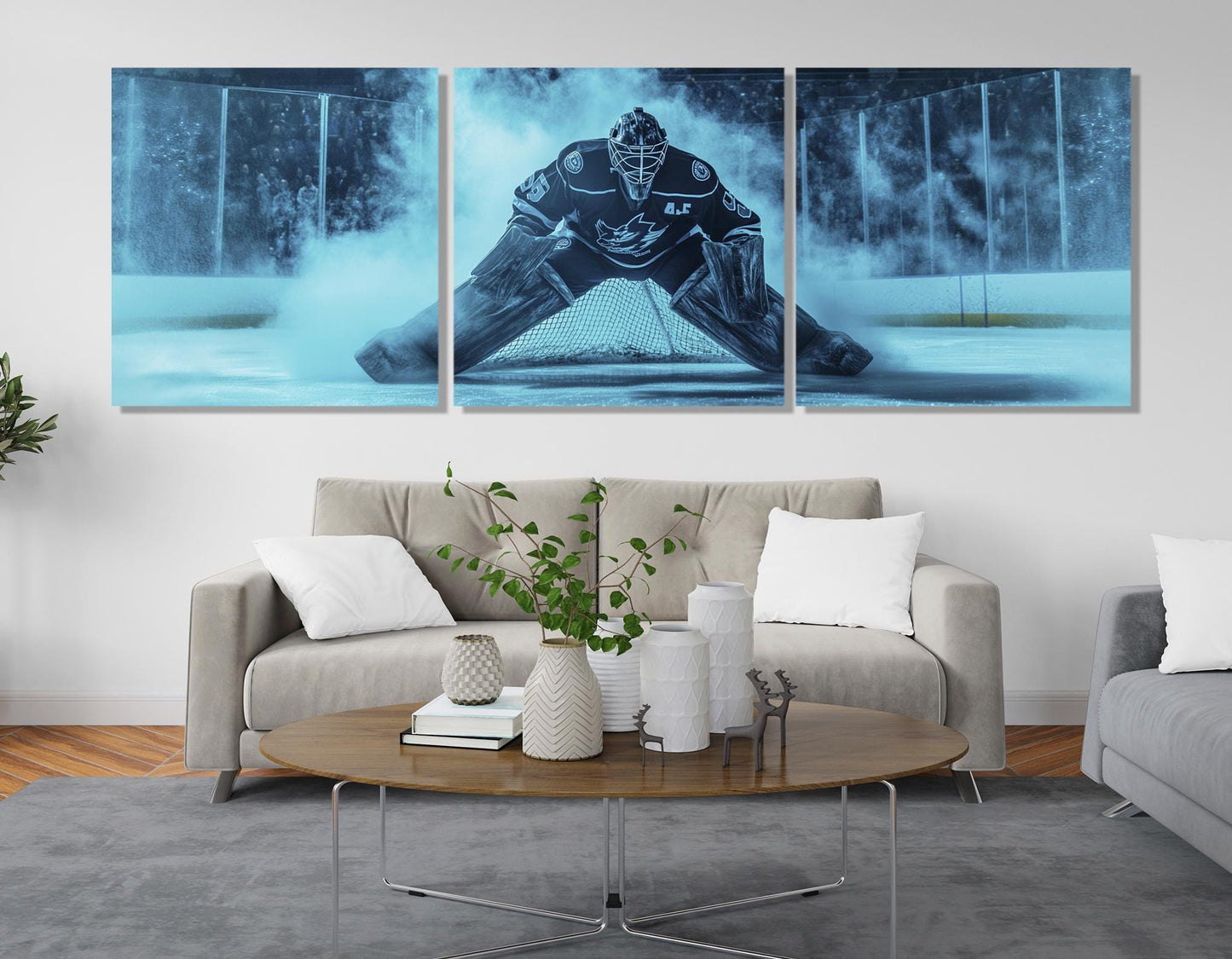 Ice Hockey Wall Art – Abstract Hockey Canvas Print | Ready to Hang Sports Decor