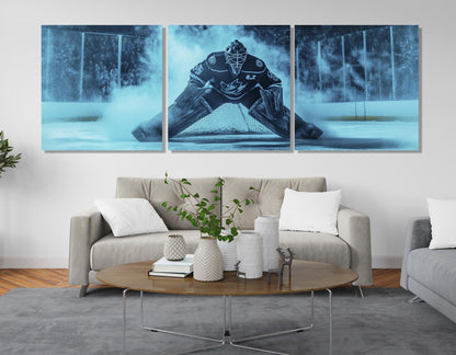 Ice Hockey Wall Art – Abstract Hockey Canvas Print | Ready to Hang Sports Decor