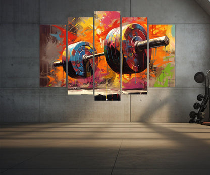Weightlifting Canvas Print – Abstract Gym Wall Decor | Fitness Painting, Motivational Art