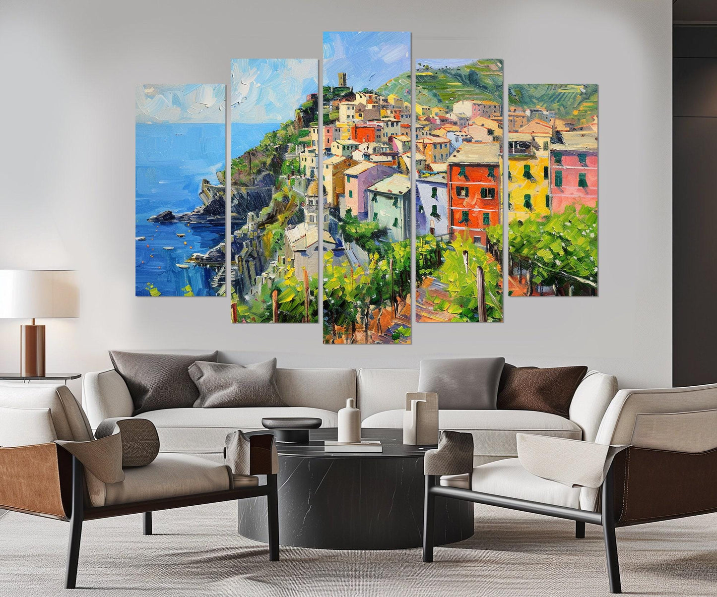Cinque Terre Canvas Print - Framed Cotton Art | Corniglia Poster, Gallery Wrapped