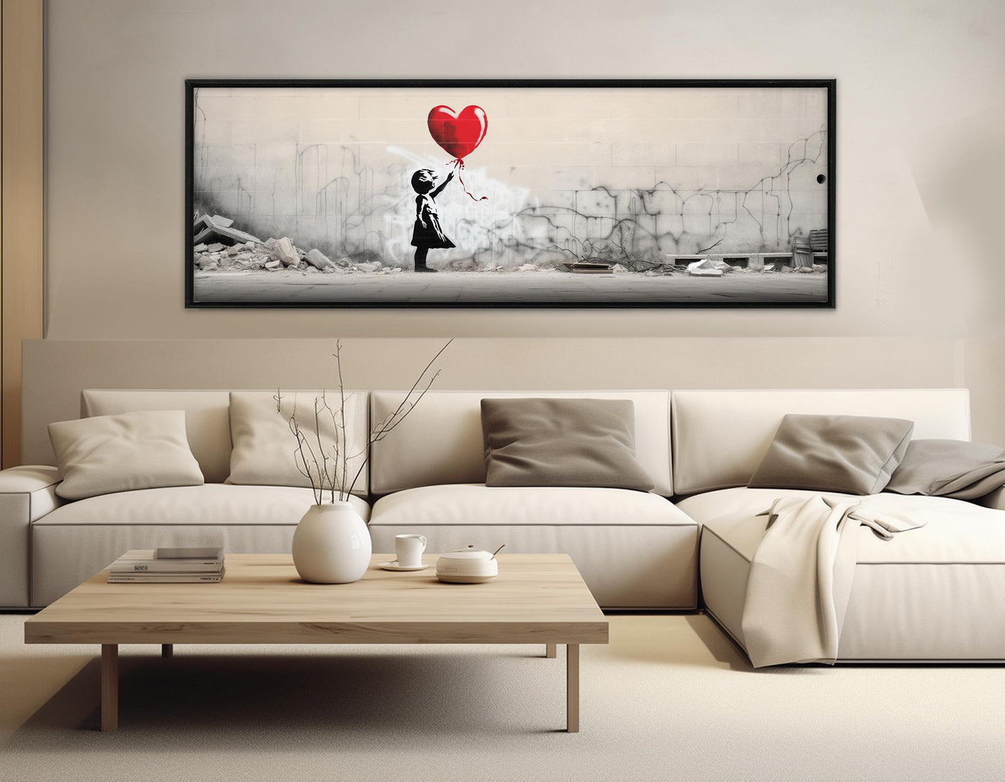 Banksy Style Canvas – Balloon Girl Print | Framed Canvas Art, Ready to Hang
