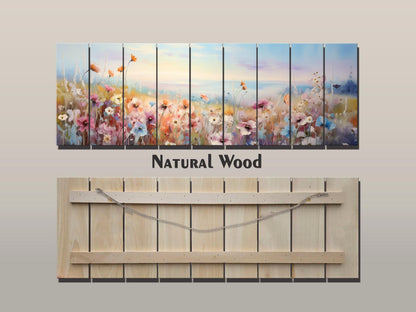 Wildflowers Wood Art – Large Floral Wood Wall Art | Rustic Farmhouse Style Decor