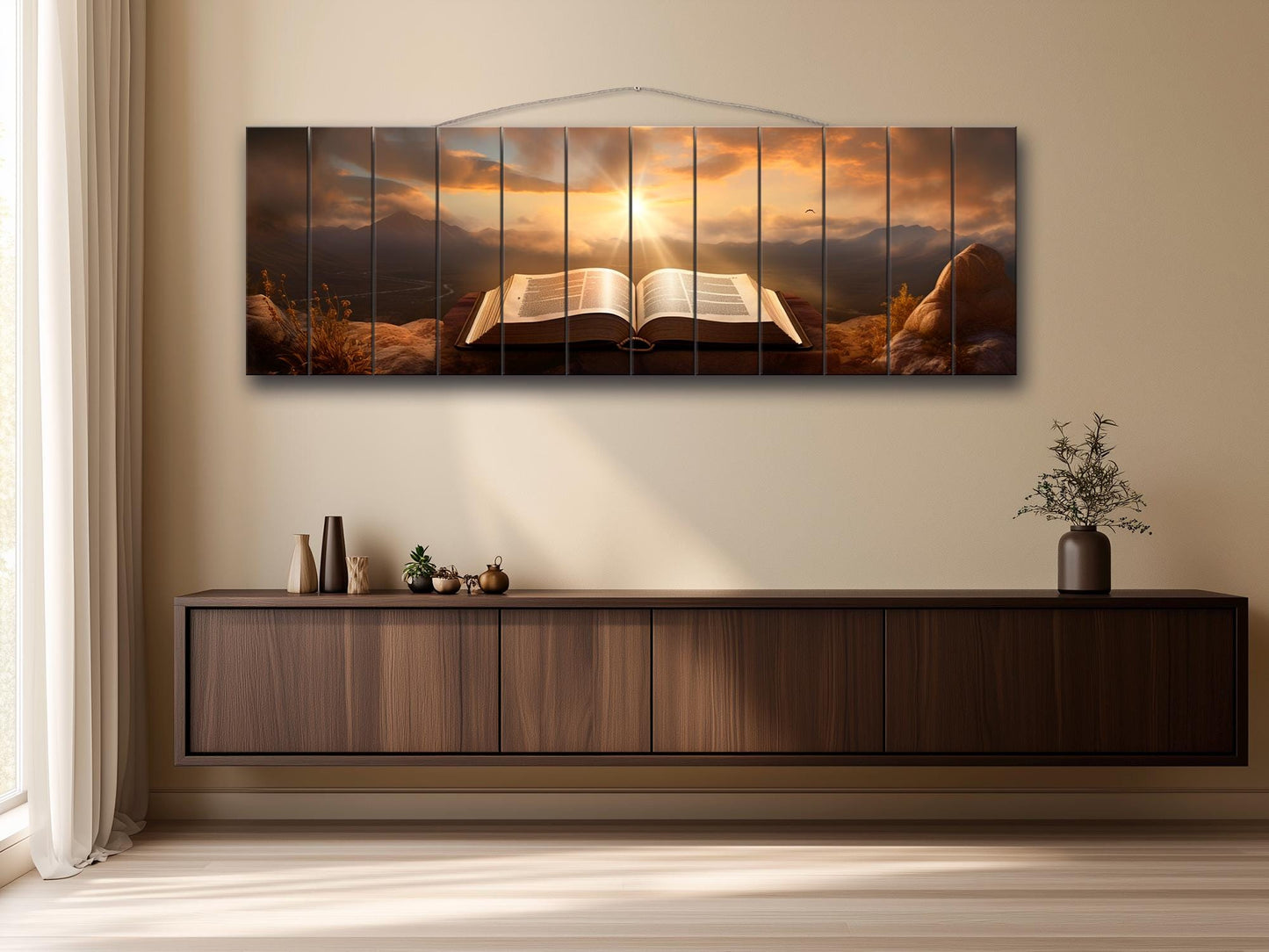 Bible Wall Art – Rustic Bible Print on Wood | Christian Wall Decor & Natural Wood Print