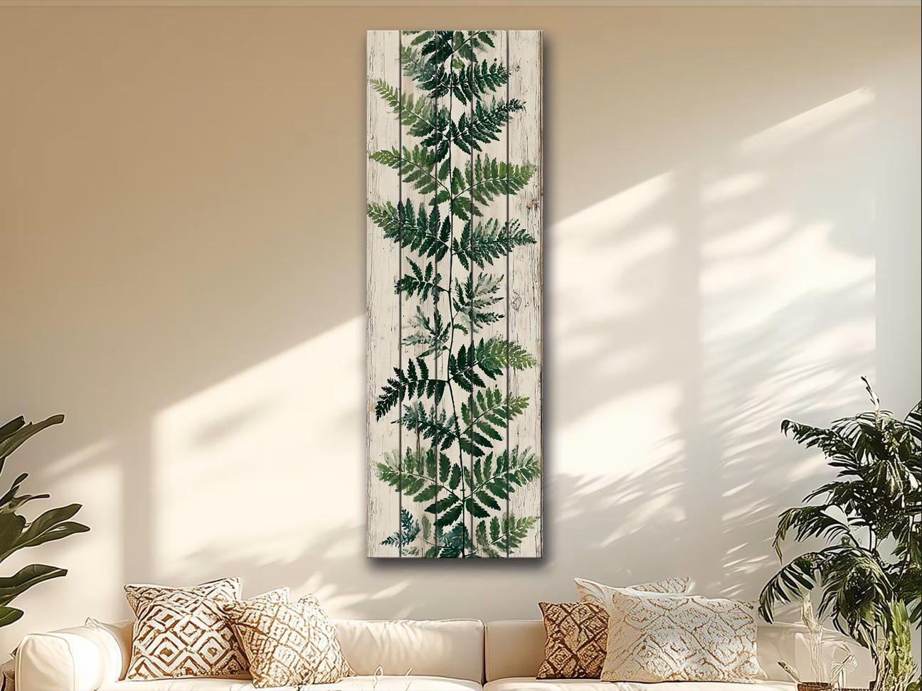 Wood Wall Art - Fern Leaf Botanical Art Printed on Wood – Rustic Nature Wall Decor – Greenery Painting Print for Your Home
