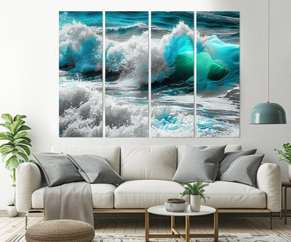 Ocean Wall Art – Turquoise Ocean Canvas Print | Framed & Ready to Hang