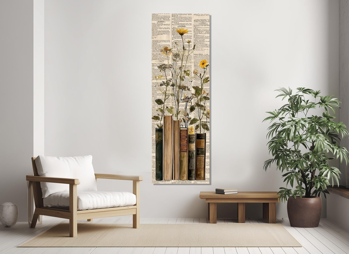 Wildflowers Canvas Print – Vintage Botanical Wall Art, Framed Floral Print, Ready to Hang