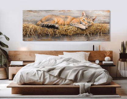 Farm Cat Canvas Print - Red Cat Wall Art | Rustic Cabin Decor | Ready to Hang