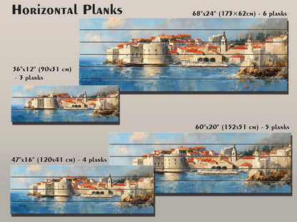 Dubrovnik Wood Print – Rustic Coastal Wall Art With Beige Sunlight Painting