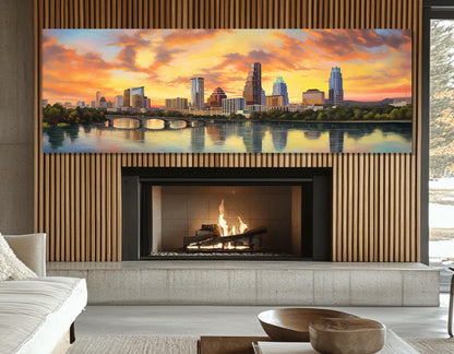 Austin Sunset Canvas Print – Large Abstract Austin Wall Art | Framed & Ready to Hang