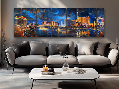 Las Vegas Wood Print - Rustic Natural Wood Wall Art | UV Printed Plank Artwork