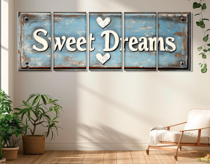 Bedroom Wall Decor, Sweet Dreams Canvas Print, Framed and Ready to Hang
