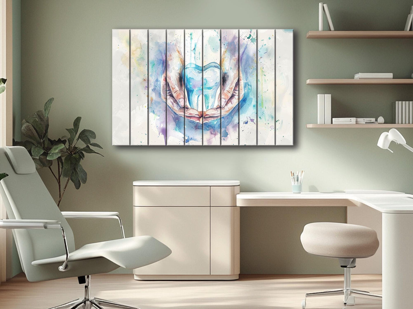 Dentistry Wall Art Printed on Natural Wood, Dentist Gift, Tooth Print, Dentist Office Decor, Stomatology Wall Art, Wood Wall Art