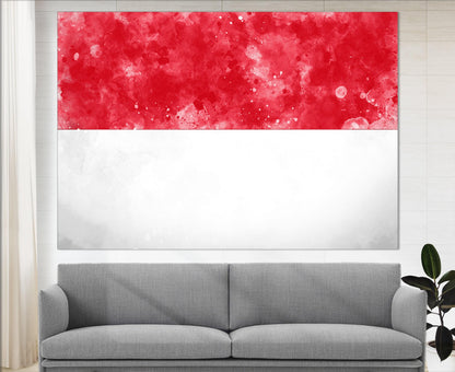 Indonesia Flag Canvas Print - High Quality Cotton Canvas, Ready to Hang Wall Art