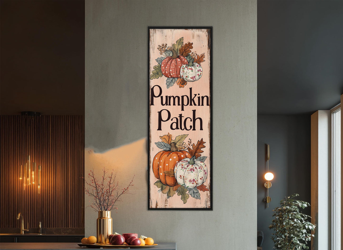 Pumpkin Patch Canvas Print – Rustic Fall Wall Art | Framed & Ready to Hang