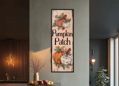 Pumpkin Patch Canvas Print – Rustic Fall Wall Art | Framed & Ready to Hang
