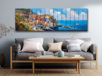 Cinque Terre Wall Art - Manarola Wood Print | Natural Wood Decor, Ready to Hang