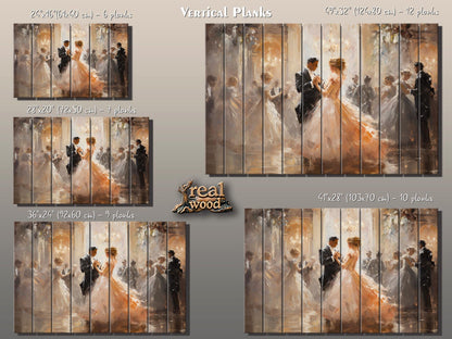 Rustic Wood Wall Art – Vintage Ballroom Dancing Couple Painting on Wood Planks