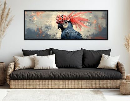 Watercolor Parrot Canvas Print - Framed Canvas Print With Floating Frame Option